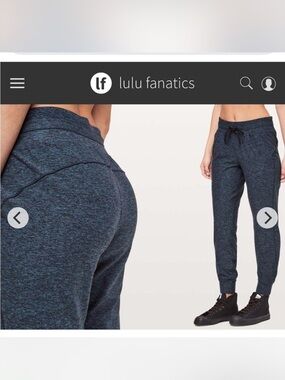 Ready to Rulu Dark Heather Blue Joggers